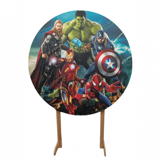 Capa para painel redondo - 1,50m - Vingadores