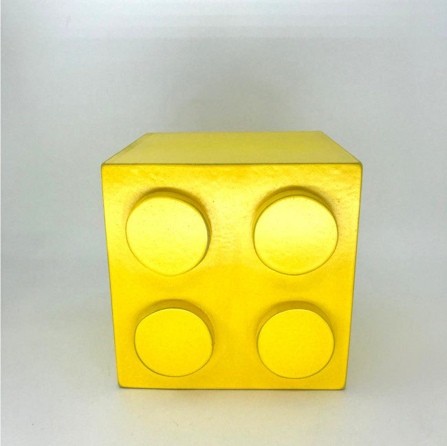CUBO LEGO AMARELO MDF 15X15X15