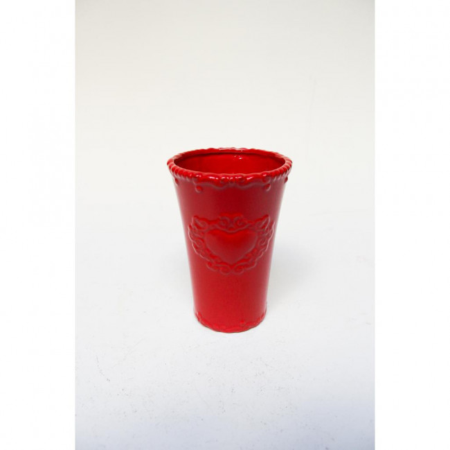 VASO CORAÇÃO VERMELHO P 15X10