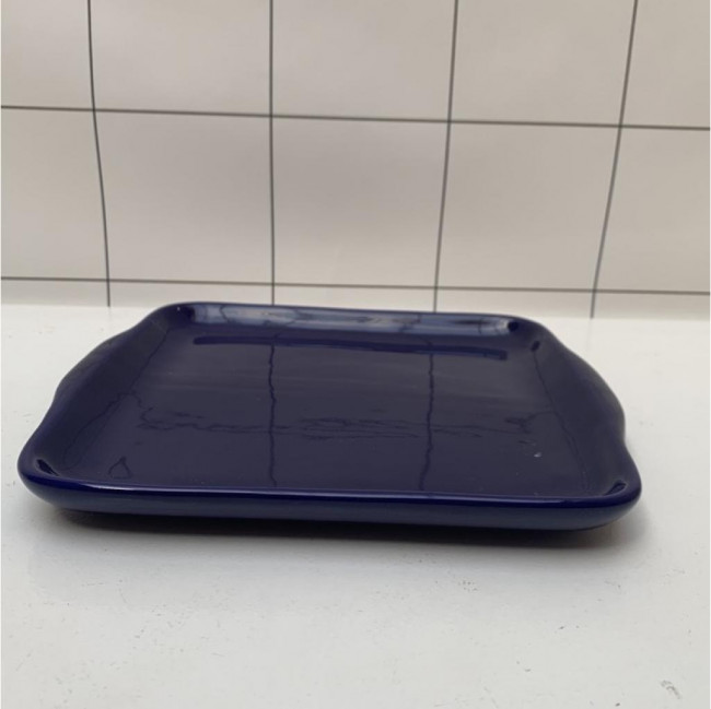 BANDEJA CERAMICA QUADRADA AZUL MARINHO 0,21X0,21