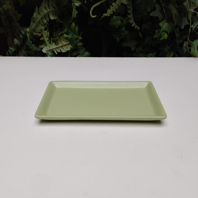 BANDEJA CERAMICA VERDE MENTA 22X13