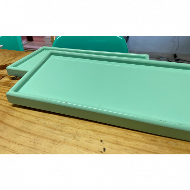 BANDEJA MDF VERDE AGUA 15X32CM