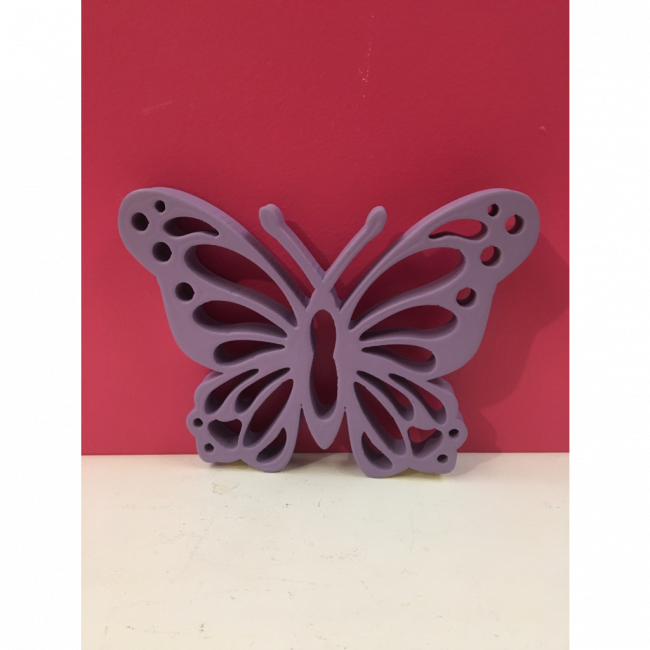 BORBOLETA MDF ROXA 18CM