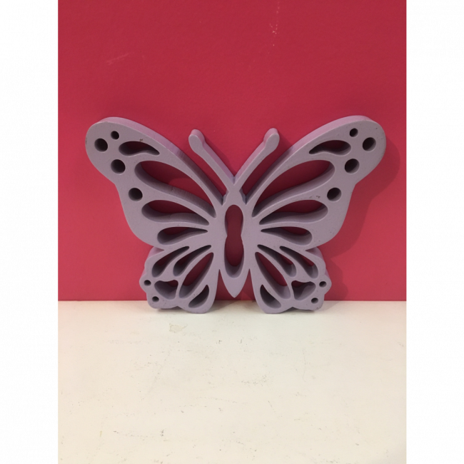 BORBOLETA MDF LILAS 17CM