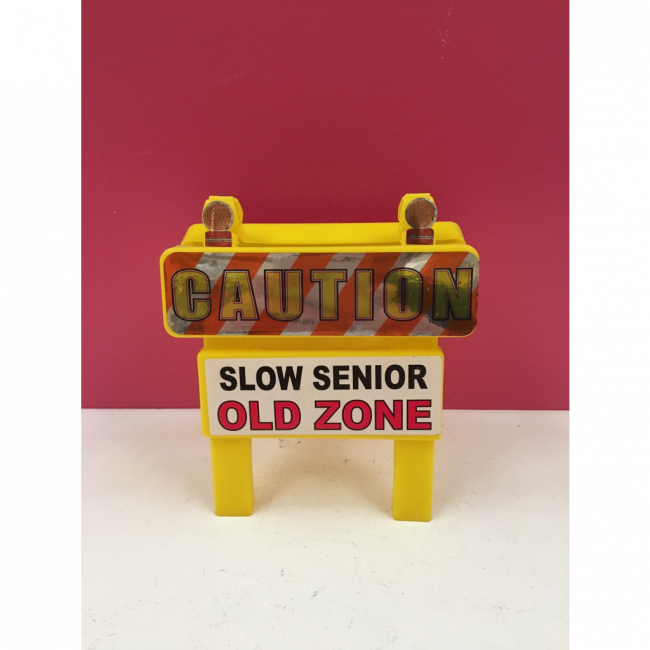 MINI PLACA CAUTION AMARELA 12CM