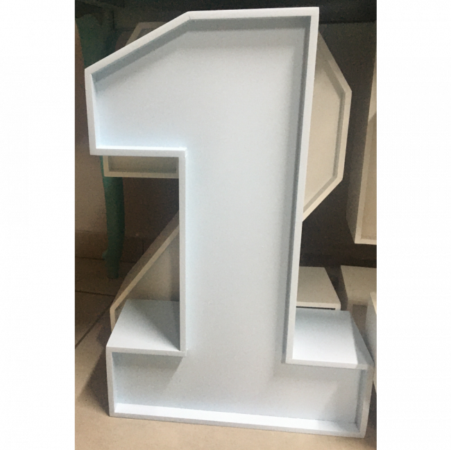 NUMERO 1 MDF 60CM branco