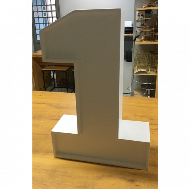 NUMERO 1 MDF 60CM BRANCO