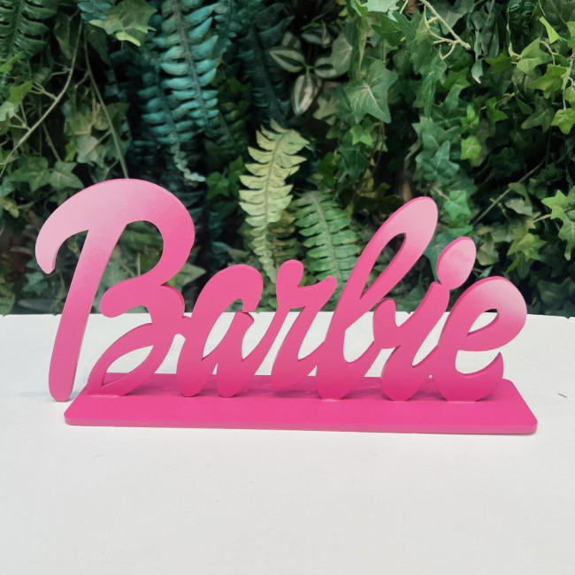 PLACA BARBIE 30CM COM STRASS