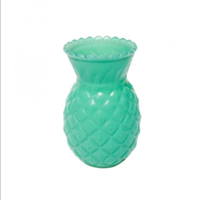 VASO ABACAXI VIDRO VERDE 15X8