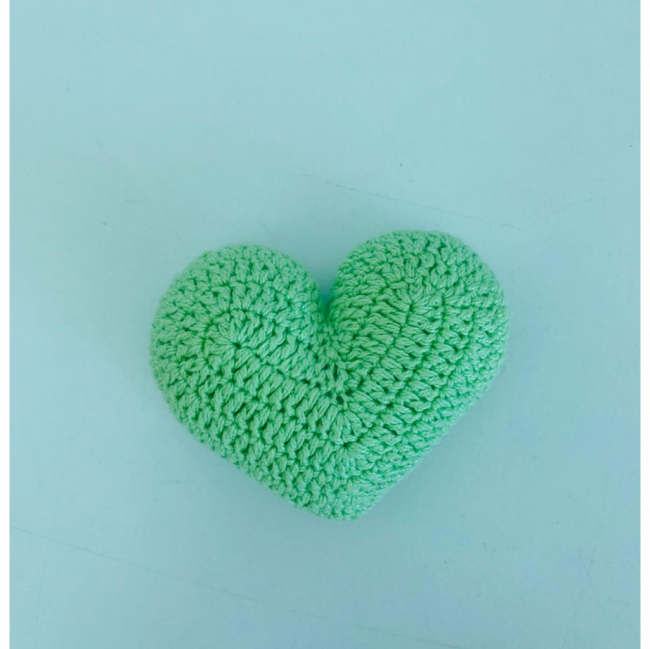 Coração crochê verde 7