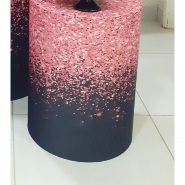 CAPA CILINDRO M GLITTER ROSA COM PRETO