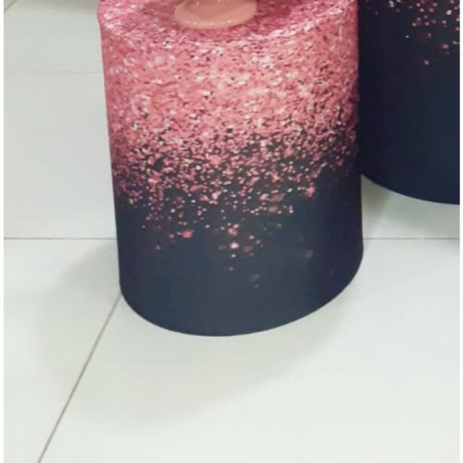 CAPA CILINDRO P GLITTER ROSA COM PRETO