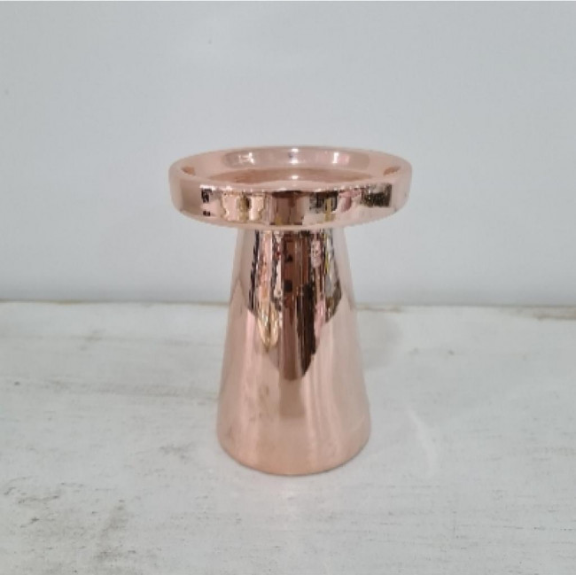 CASTIÇAL LISO ROSE GOLD ALTO