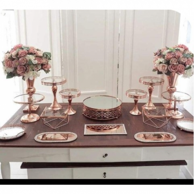 COMBO MESA G COM PEÇAS ROSE GOLD (SEM BIOMBO)