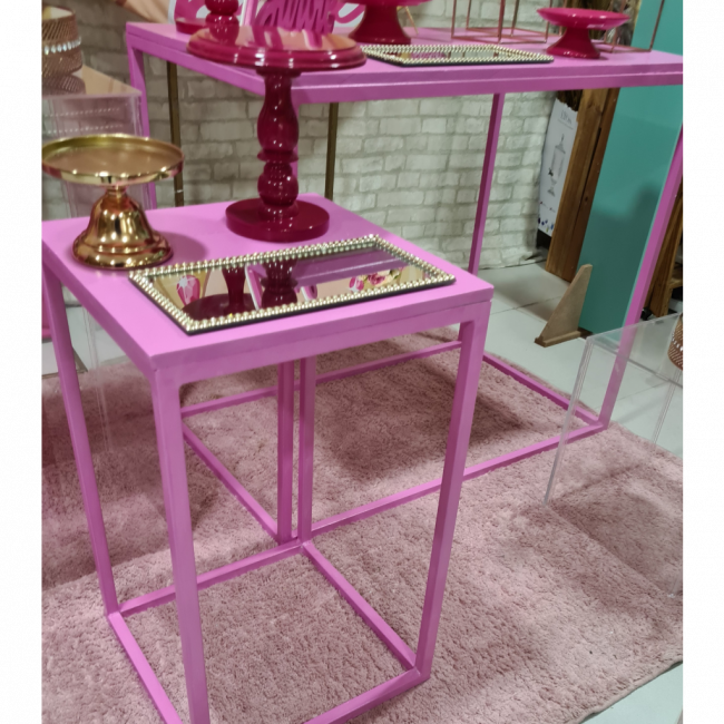 CONJUNTO MESAS MODULAR ROSA