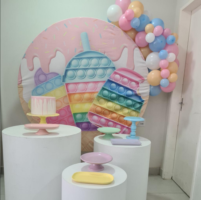 DECORAÇÃO CILINDRO + PAINEL + MINI ORGÂNICO PROMOÇÃO