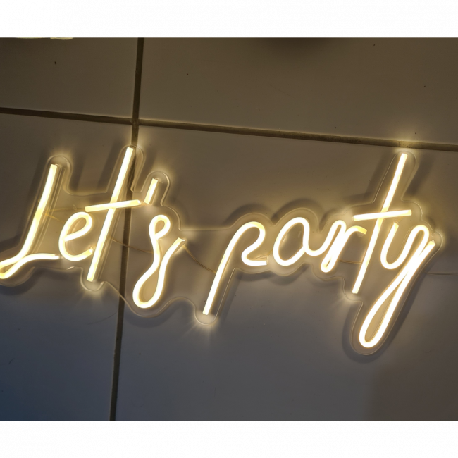 LET\'S PARTY EM NEON LED (LUZ QUENTE)