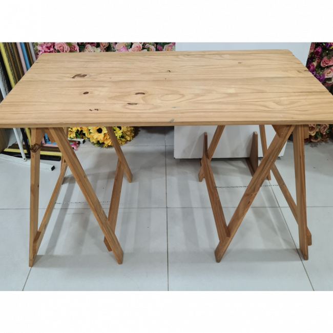 MESA CAVALETE TAMPO PINUS 1,50