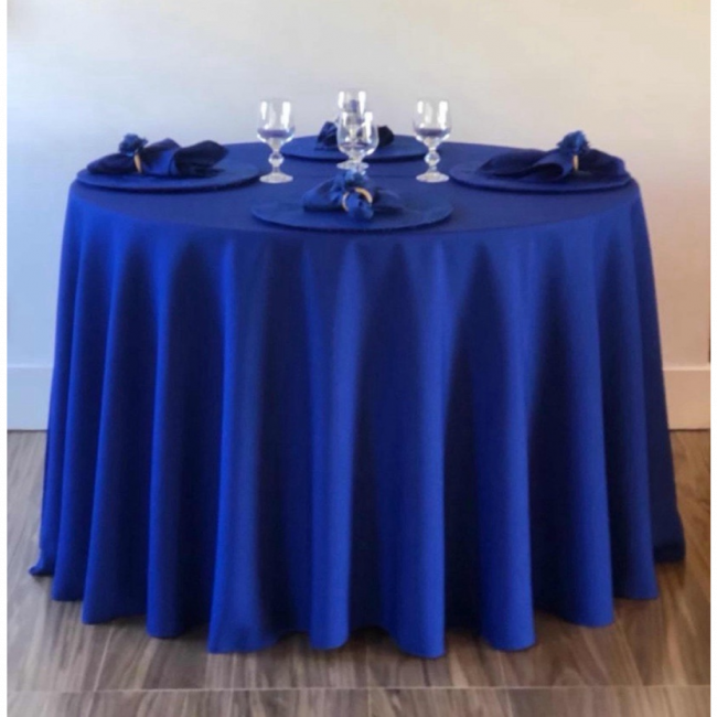 Toalha azul royal 2,80 tecido Oxford para mesa de até 8 lugares