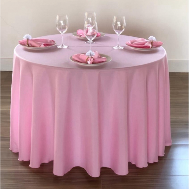 Toalha rosa bebê 2,80 tecido Oxford para mesa de até 8 lugares