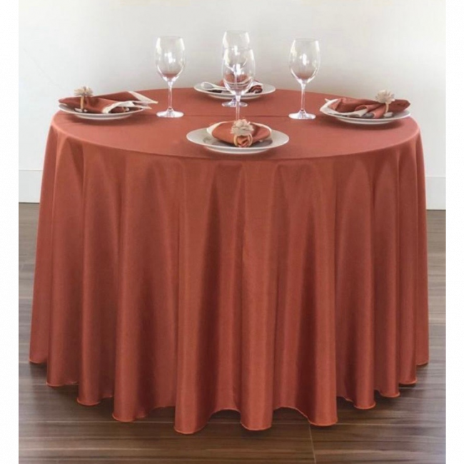 Toalha terracota  2,80 tecido Oxford para mesa de até 8 lugares