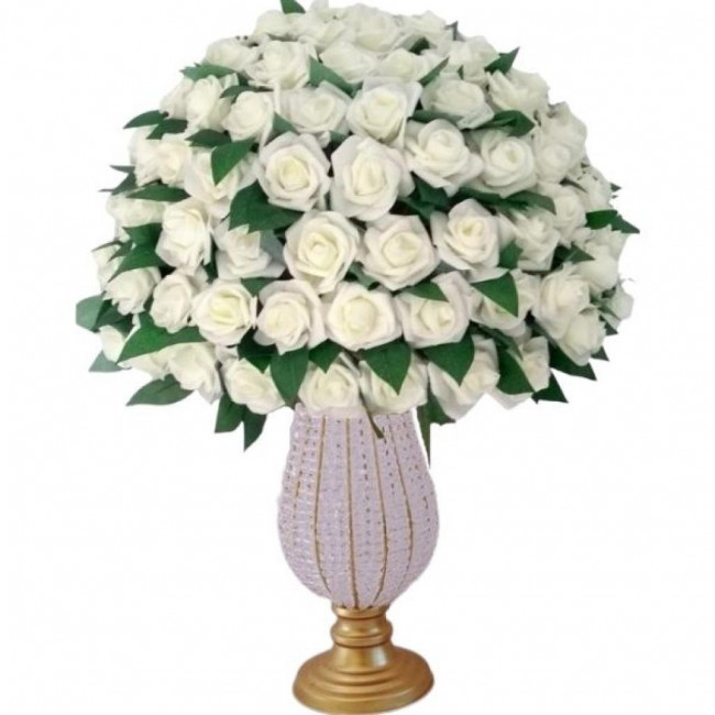 ARRANJO FLORAL GRANDE A 014 BRANCO - VASO PEDRARIAS