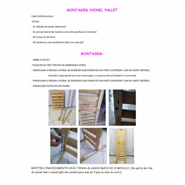 PAINEL DE PALLET (01 MODULOS)