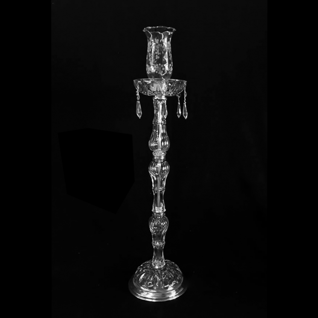 Castiçal Vidro Cristal 19x79cm