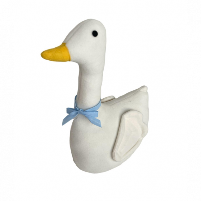 CISNE EM PELUCIA LAÇO AZUL G MDB $