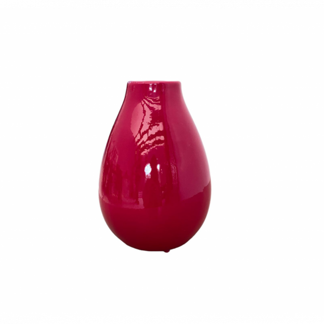 VASO EM CERÂMICA BOJUDO MAGENTA MILÃO M $