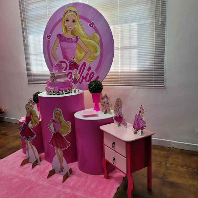 Kit Decoração Festa Em Casa Barbie Monta Facil Top Docinhos