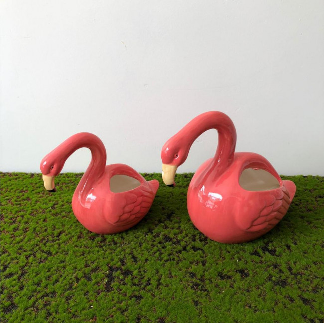 Jarra corpo flamingo porcelana (M)