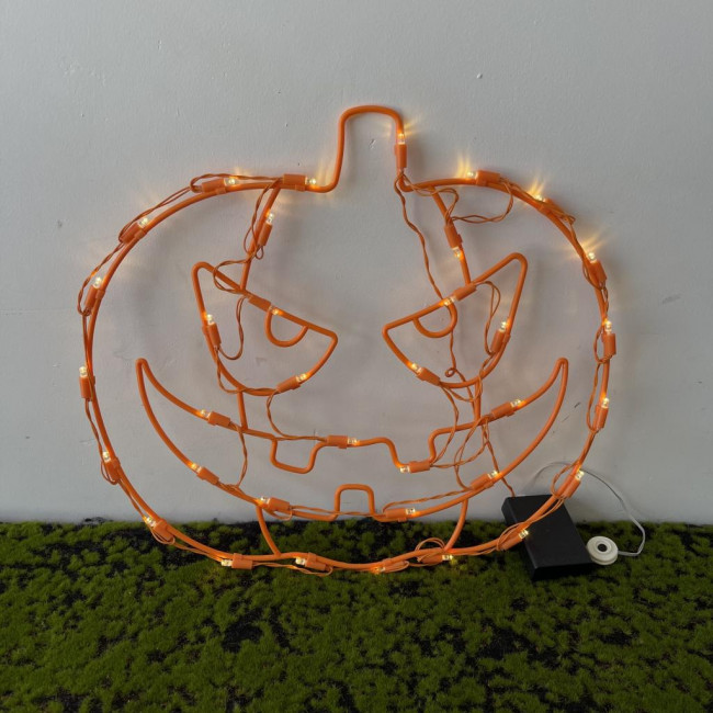 Abóbora iluminada led Halloween (não acompanha 03 pilhas AAA)