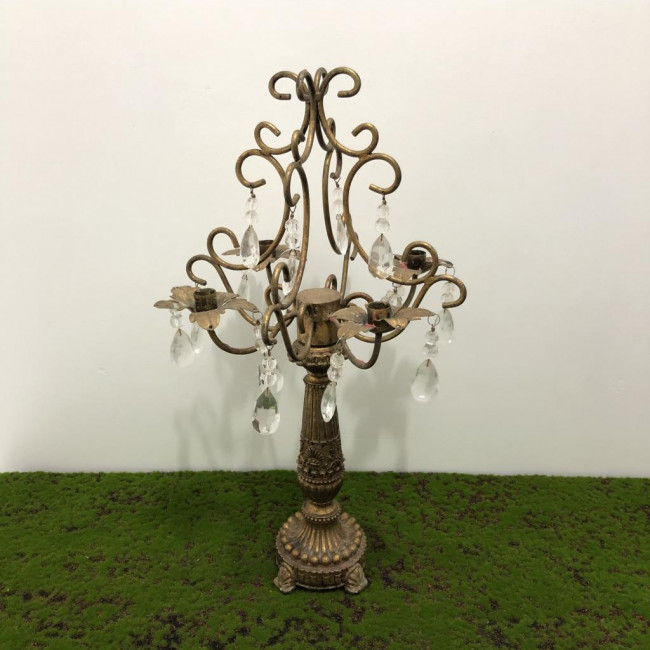 Candelabro 4 velas ouro velho