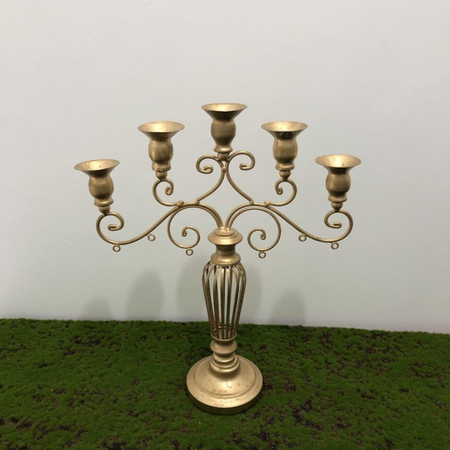 Candelabro 5 velas dourado