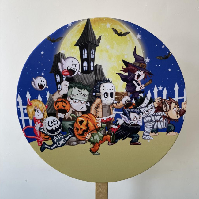 Capa Halloween painel redondo 80cm