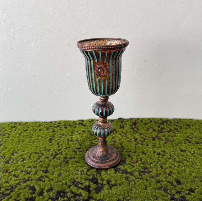 Castiçal taça rosê tiffany (G)