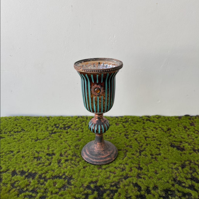 Castiçal taça rosê tiffany (P)