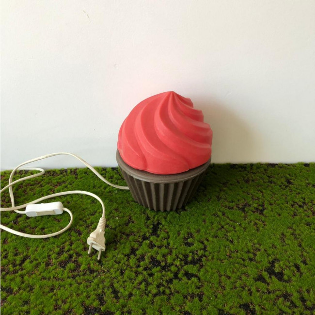 Abajur cupcake vermelho doces