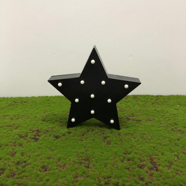 Estrela madeira Led preto (Produto não acompanha pilhas)