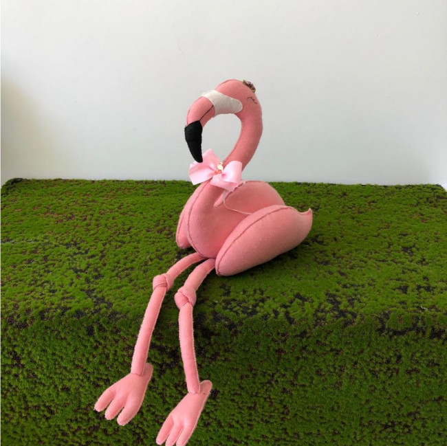 Flamingo feltro rosa bebê