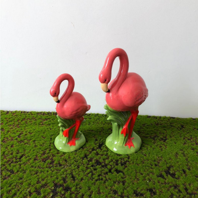 Flamingo na folhagem porcelana (P)