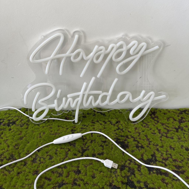 Palavra Happy Birthday neon led (USB)