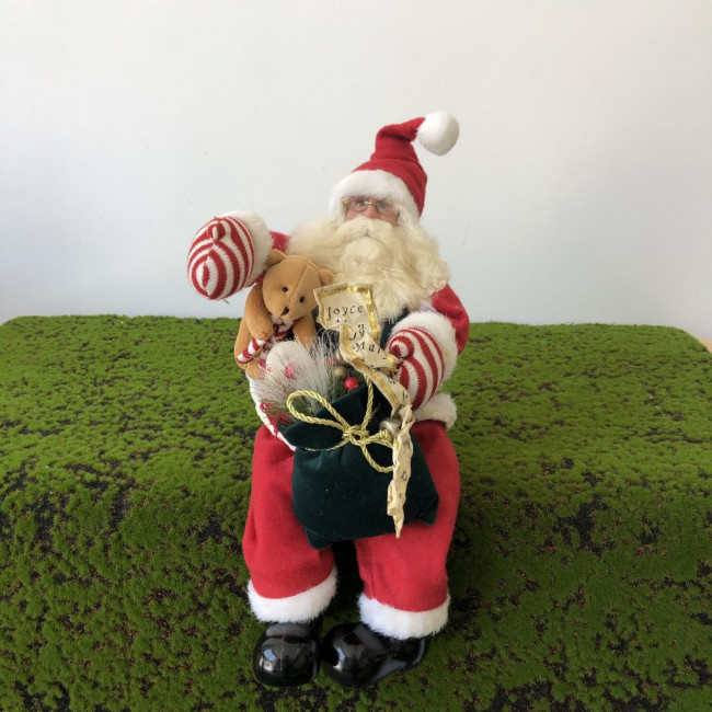 Papai Noel sentado calça vermelha c/ urso Natal