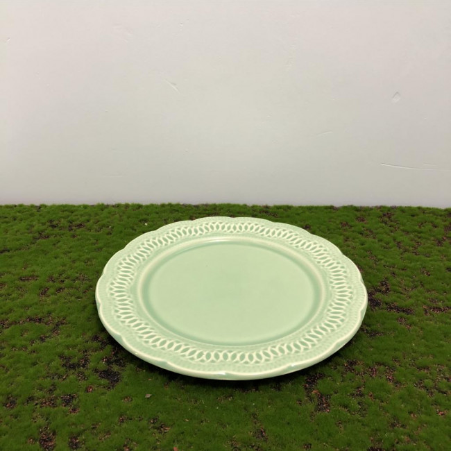 Prato bordado jantar verde (UND)