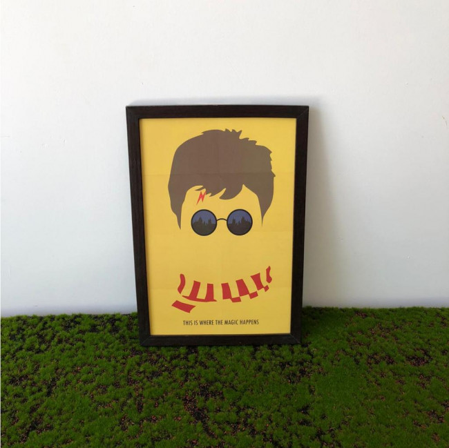 Quadro amarelo Harry Potter c/cachicol