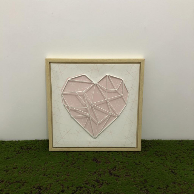 Quadro coração diamante rosa