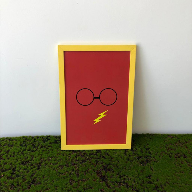 Quadro borda amarela óculos Harry Potter