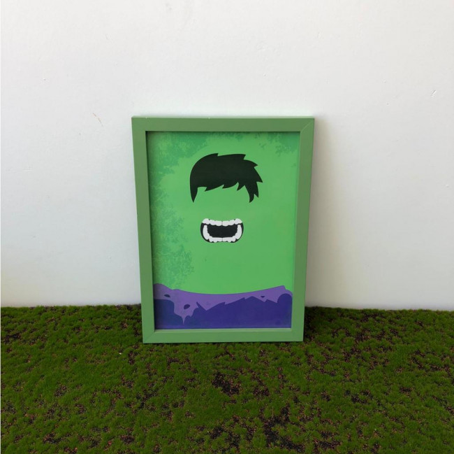 Quadro verde Hulk nervoso