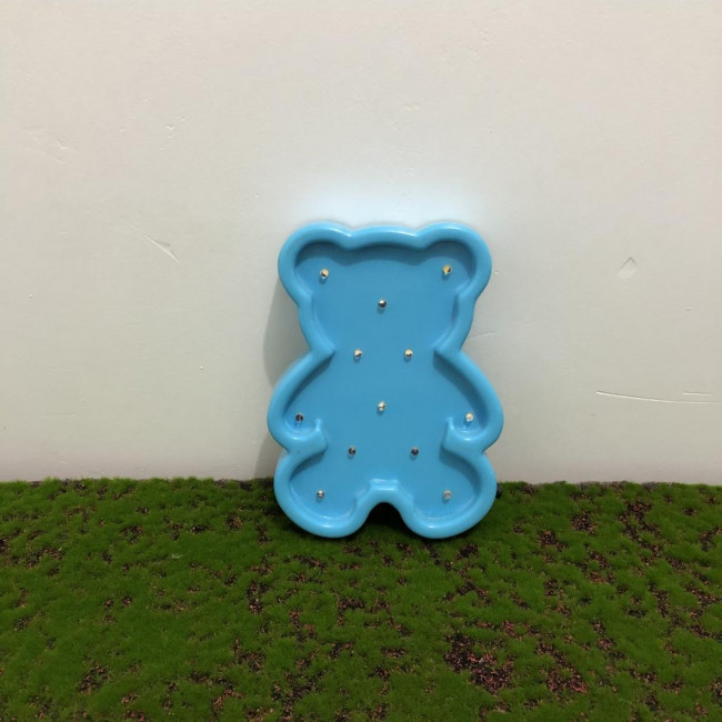 Urso led plástico azul claro (P) (Produto não acompanha pilhas)